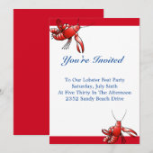 kreeft feest uitnodiging (Voorkant / Achterkant)