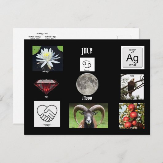 Kreeft geboortemaand juli  ansichtkaart briefkaart