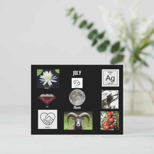 Kreeft geboortemaand juli  ansichtkaart briefkaart (Staand voorkant)