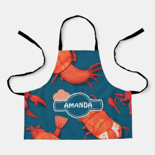 Kreeft Geometrisch Kleurrijk Gepersonaliseerd Patr Schort