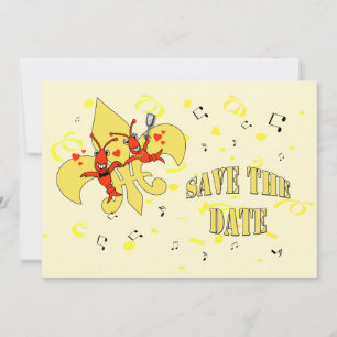 Kreeft Goud Fleur de Lis Save the Date Kaarten