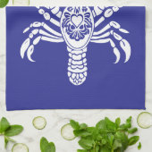 Kreeft-Hawaiiaanse-visser Core-Blue Theedoek (Gevouwen)