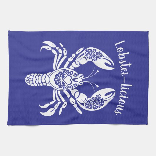 Kreeft-Hawaiiaanse-visser Core-Blue Theedoek (Horizontaal)