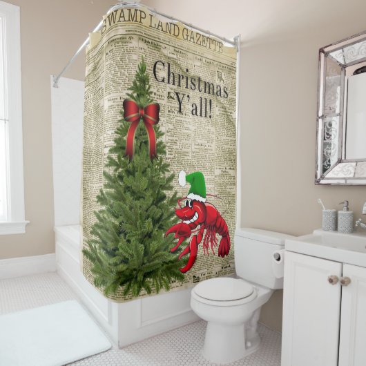 kreeft Het is Kerstmis Y'all Douchegordijn (In situ)