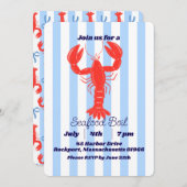 Kreeft in de kuststreek Zomer Nautical Uitnodiging (Voorkant / Achterkant)