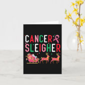 Kreeft Kerst Roze Lint Santa Sleigh Rendier Kaart (Gele Bloem)