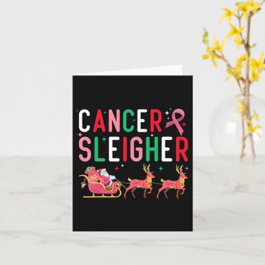 Kreeft Kerst Roze Lint Santa Sleigh Rendier Kaart (Gele Bloem)