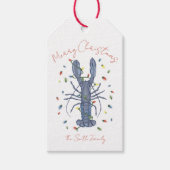 Kreeft Kerstkaart Cadeaulabel (Voorkant)