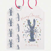Kreeft Kerstkaart Cadeaulabel