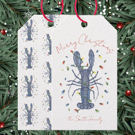 Kreeft Kerstkaart Cadeaulabel