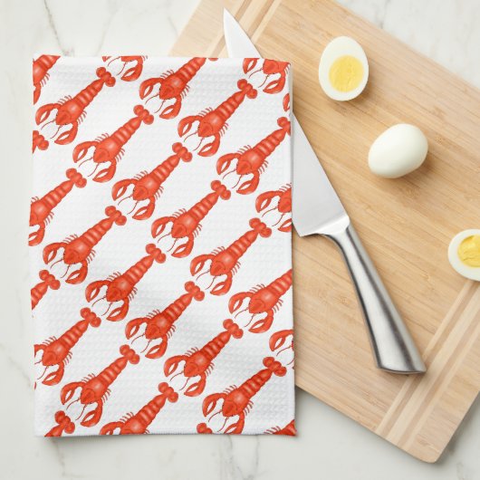 Kreeft keukenhanddoek (Quarter Fold)