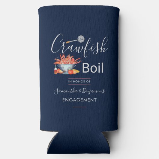 Kreeft Koken Familie Picknick Zeevruchten Betrokke Seltzer Blikjeskoeler (Achterkant)