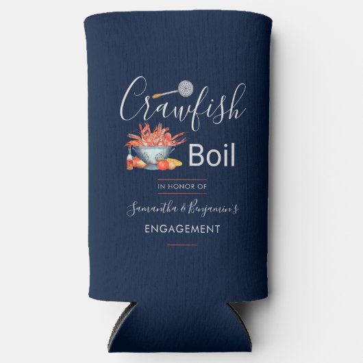 Kreeft Koken Familie Picknick Zeevruchten Betrokke Seltzer Blikjeskoeler (Voorkant)