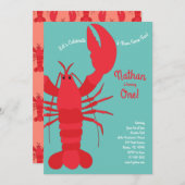 Kreeft Koken Kinderen 1e Verjaardagsfeestje Zeevru Kaart (Voorkant / Achterkant)