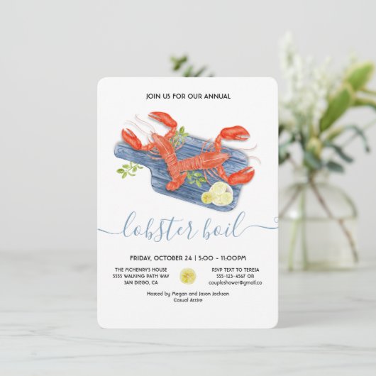 Kreeft Kook Bakje Kaart (Staand voorkant)