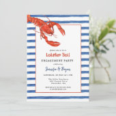 Kreeft Kook koppels verlovingsfeest uitnodiging (Staand voorkant)