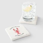 Kreeft Kook Kust Strand Huwelijk Custom Stenen Onderzetter (Zijkant)