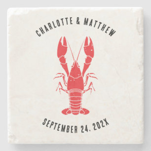 Kreeft Kook Kust Strand Huwelijk Custom Stenen Onderzetter