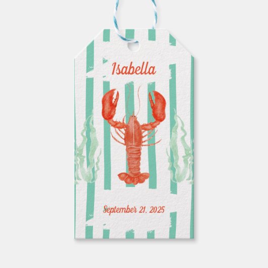 Kreeft Kook Party Gift Label – Rustieke Vis en zee Cadeaulabel (Voorkant)