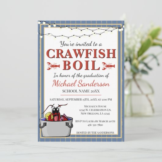 Kreeft Kook Speciale Evenement Afstudeerfeest Scho Kaart (Staand voorkant)