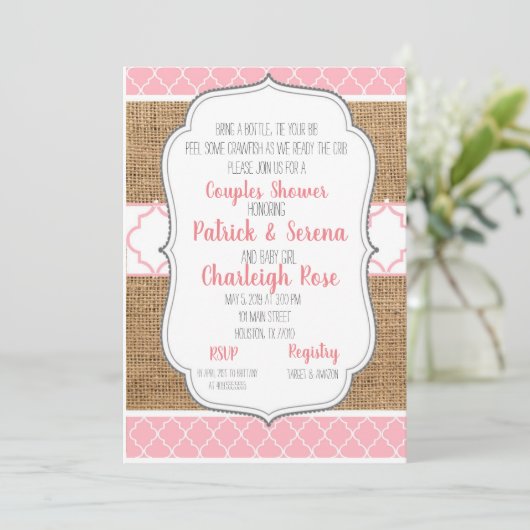 Kreeft Koppels Baby Shower Kaart (Staand voorkant)