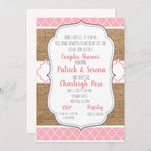 Kreeft Koppels Baby Shower Kaart (Voorkant / Achterkant)