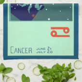 Kreeft Krab Sterrenbeeld Vintage Zodiac Astrologie Theedoek (Gevouwen)