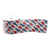 Kreeft Krabben Patriottisch Zomer Patroon Grosgrain Lint (Spoel)