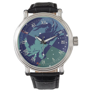 Kreeft Kreeft Sterrenbeeld Vintage Zodiac Astrolog Horloge
