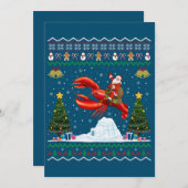 Kreeft Lelijk Kerstcadeau Kerstman Riddt Kreeft Ch Kaart (Voorkant / Achterkant)