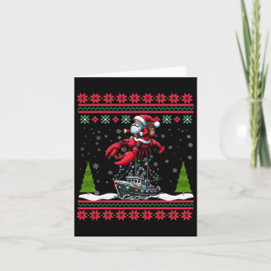 Kreeft Lelijke Kerstcadeaus Santa Riding Kreeft Ch Kaart