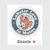 Kreeft Liefde_ Maine Maritiem Kunstwerk Sticker (Vel)