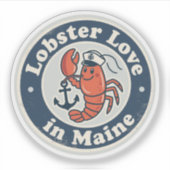 Kreeft Liefde_ Maine Maritiem Kunstwerk Sticker (Voorkant)