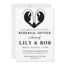 Kreeft liefde nautische repetitie diner uitnodigin