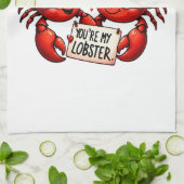 kreeft liefde puns theedoek (Gevouwen)