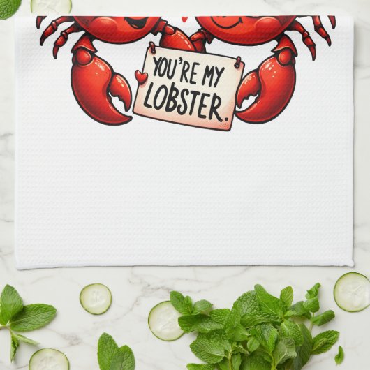 kreeft liefde puns theedoek (Gevouwen)