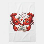 kreeft liefde puns theedoek (Verticaal)