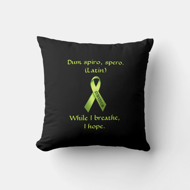 Kreeft Lime Green Survivor Ribbon Pillow Kussen (Voorkant)