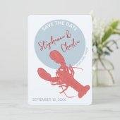 kreeft maine bruiloft bewaar de datum kaart (Staand voorkant)