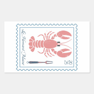 kreeft Maine New England nautische oceaan zeevruch Rechthoekige Sticker