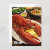 kreeft Maine Travel Briefkaart (Voorkant / Achterkant)