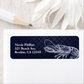 kreeft marineblauw elegante chique uitnodiging etiket (Insitu)