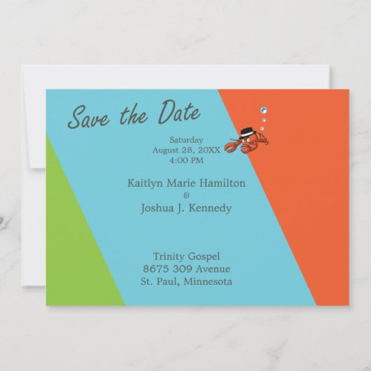 Kreeft Mobster Bruiloft Vis Thema Kaart (Achterkant)