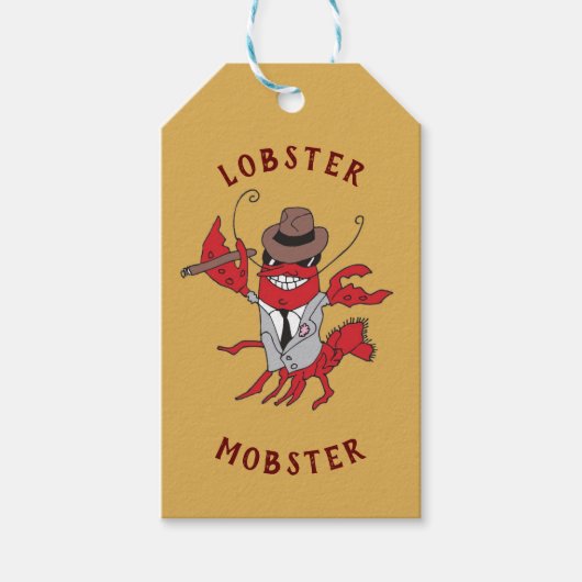 Kreeft Mobster 🦞 Funny Cartoon Gangster Cadeaulabel (Voorkant)