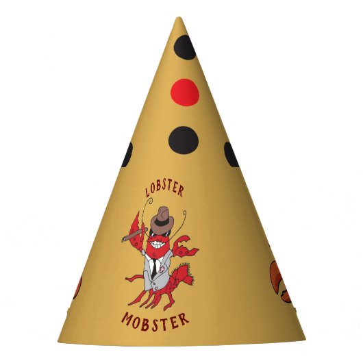 Kreeft Mobster 🦞 Funny Cartoon Gangster Feesthoedjes (Voorkant)