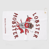 Kreeft Mobster 🦞 Funny Cartoon Gangster Golfhanddoek (Horizontaal)