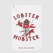 Kreeft Mobster 🦞 Funny Cartoon Gangster Golfhanddoek (Voorkant)