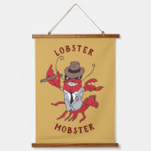 Kreeft Mobster 🦞 Funny Cartoon Gangster Hangend Wandkleed (Voorkant)