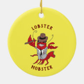 Kreeft Mobster 🦞 Funny Cartoon Gangster Keramisch Ornament (Achterkant)