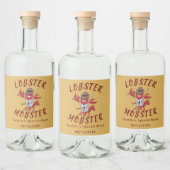 Kreeft Mobster 🦞 Funny Cartoon Gangster Likeurfles Etiket (Flessen)